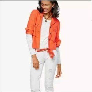 CAbi Women's Size Medium Resort Utility Jacket Orange
